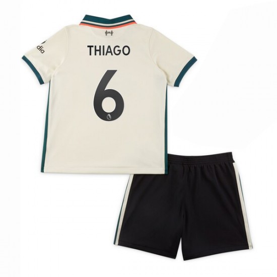 Camisola Liverpool Thiago Alcantara 6 Criança Equipamento Segundo 2021-2022 Manga Curta